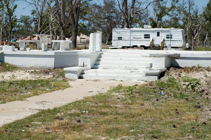 Gulfport, slab and the ubiquitous FEMA trailer 